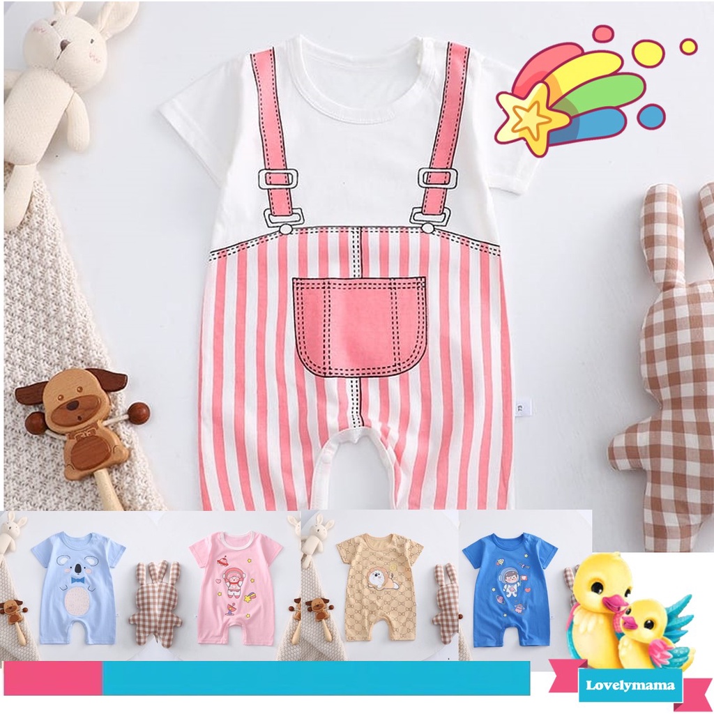 Romper Fashion Bayi / Baju Kodok Bayi Bahan Catton jumper kodok baby balita motif laki-laki perempuan halus katun murah new born baru lahir