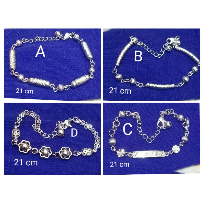 Sdr21. Gelang xuping wanita lapis emas putih silver dgn ukuran 21 cm