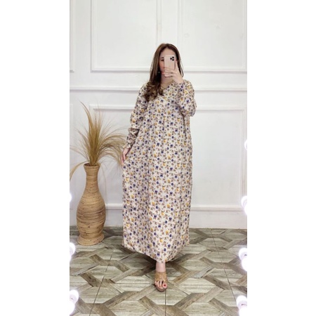 Daster rayon lengan panjang longdress habel