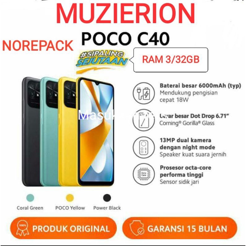 Poco C40 Ram 3/32 GB Garansi Resmi