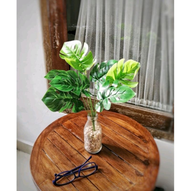 AL03 Daun Monstera Plastik Tanaman Hias Artificial