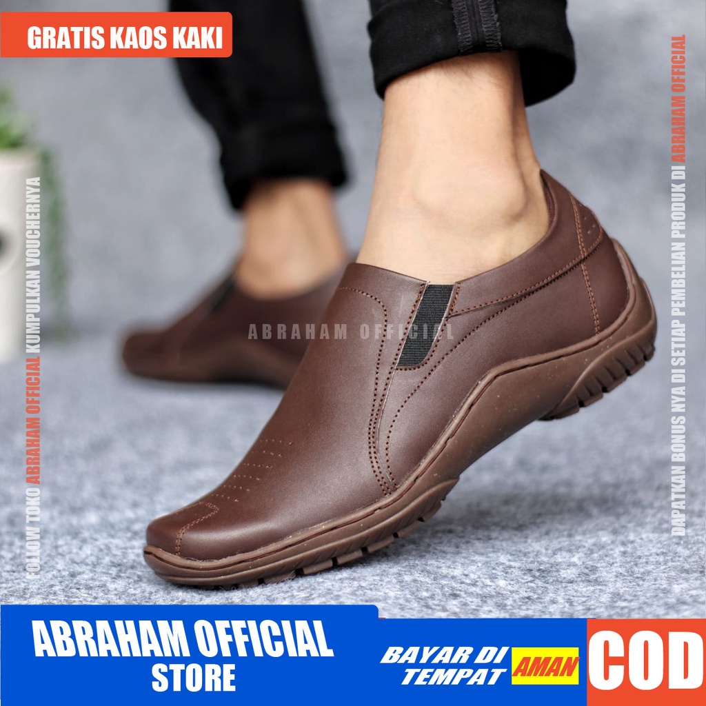 ABRHM Verdic Hitam Sepatu Kulit Pria