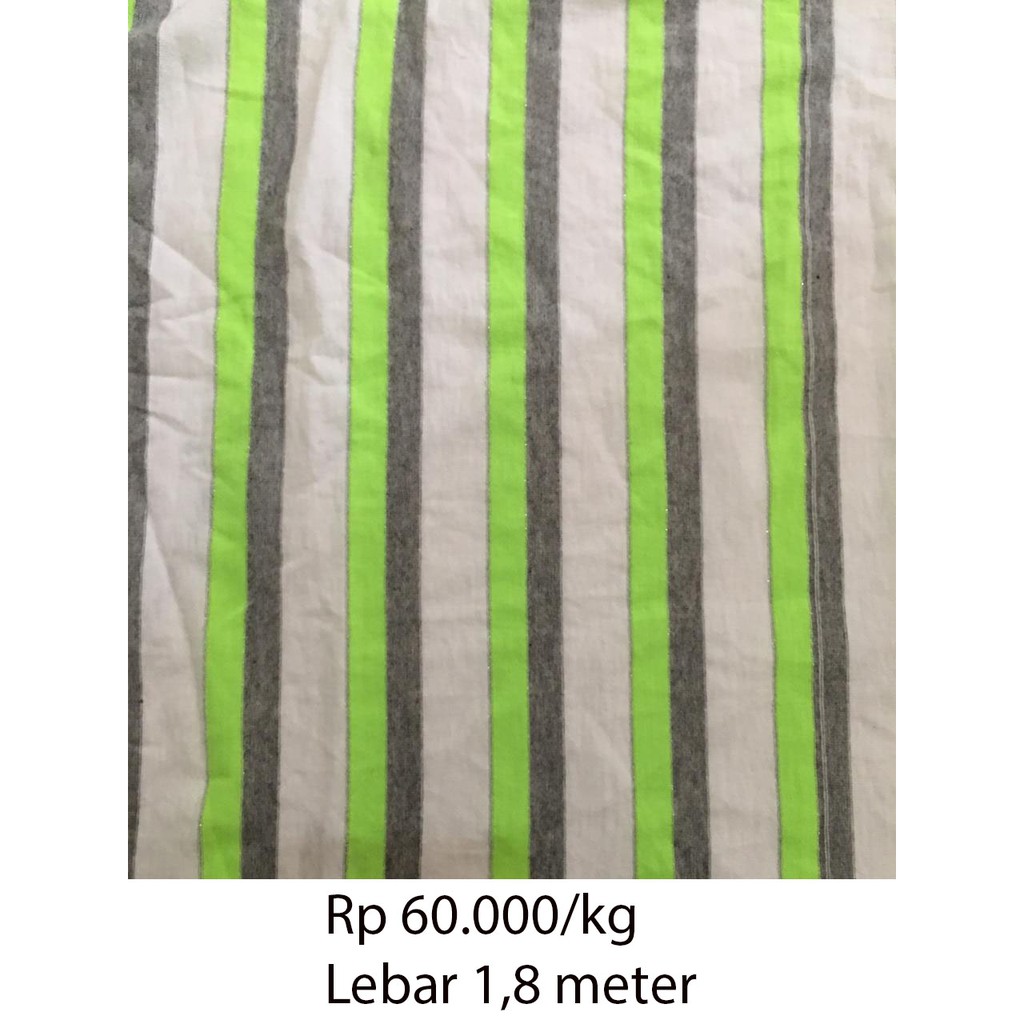 Kain katun knitting motif salur ecer kiloan murah (per kg)