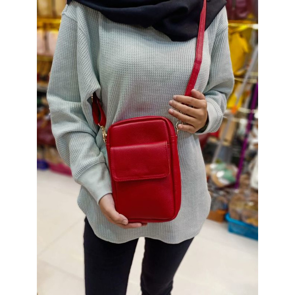 SLINGBAG MINI / SLING PHONE CASE / SLING BAG MINI / TAS PAPIRUT KULIT ASLI SUKAREGANG GARUT