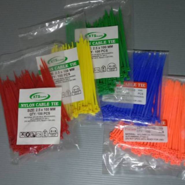 Kabel ties 2,5x100 warna warni isi 100 pc (panjang 10cm)