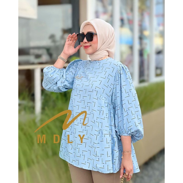 Atasan Kemeja Wanita Terbaru Hyo Blouse by Mdly Special Blue dan Salem