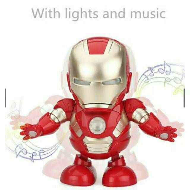 (jakarta) Mainan Anak Robot Ironman Dance Iron Man Spiderman Bumblebee Dance Hero Music