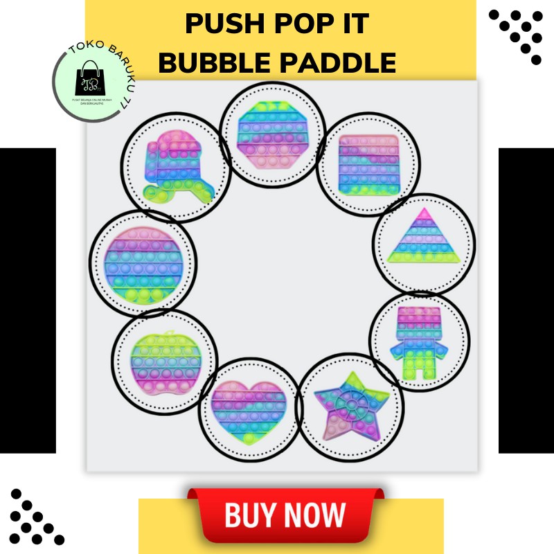 (KEYA) Bubble Toys Pop It Puddle Colour Rainbow New-1