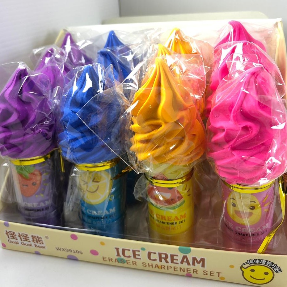 

ice cream 2in1 serutan dan penghapus ice cream sharpener and eraser rautan dan penghapus unik lucu