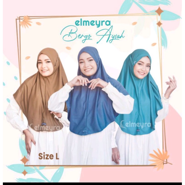 Bergo Aisyah Elmeyra Size L Hijab Instan Hijab Kaos