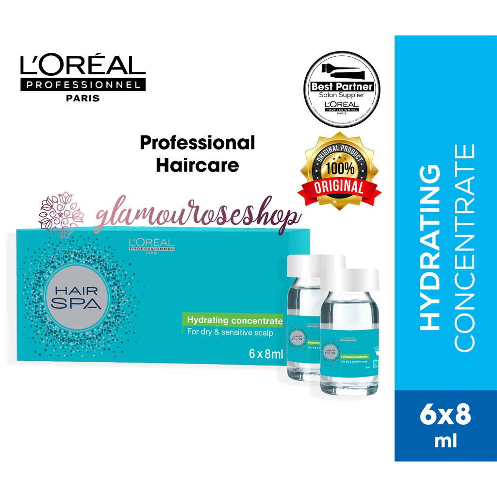 L'oreal Profesionnel Hair Spa Hydrating COncentrate For Dry &amp; Sensitive Scalp 8ml x 6 (Dus)