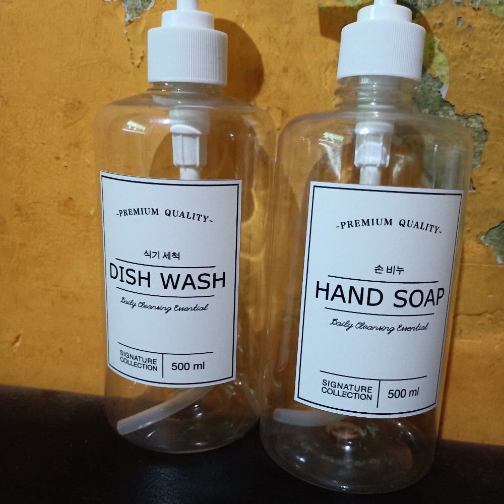 Trans 1 - Botol Dispenser Sabun Cuci Tangan Cuci Piring Bayi Free Sticker Label Aesthetic Murah