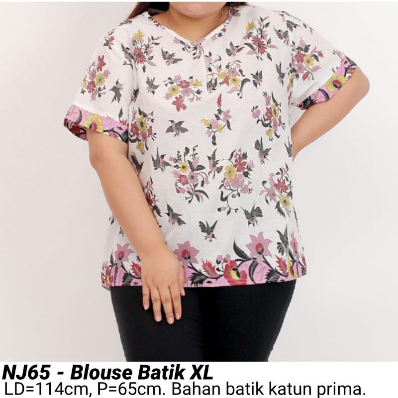 BIGSIZE BLOUSE ANNIE BATIK JUMBO XXL 65 ATASAN KERJA KANTOR WANITA MURAH BAJU CEWEK FASHION