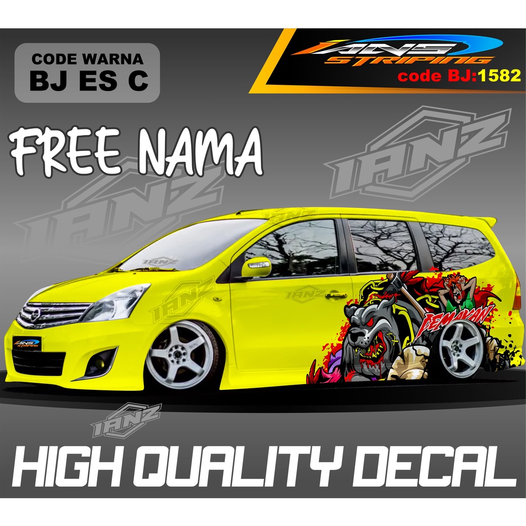 DECAL STICKER MOBIL GRAND LIVINA MOTIF TERBARU  / STIKER MOBIL TERIOS XPANDER NEW DESAIN / VARIASI STIKER MOBIL AVANZA XENIA