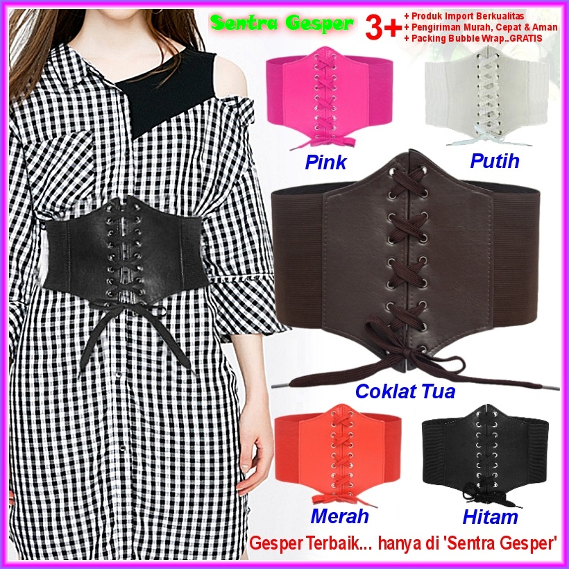 Belt Gesper Sabuk Wanita Obi Karet Ikat Pinggang Women Fashion Cewek Korea Oby Besar Jumbo Big size