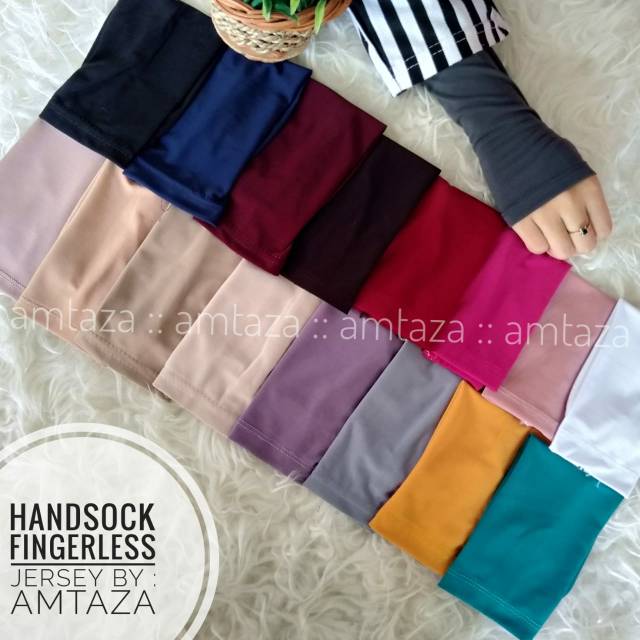 [BISA COD] Handsock Fingerless Jersey Polos Premium by Amtaza | handsock jempol polos amtaza | manset jempol polos amtaza