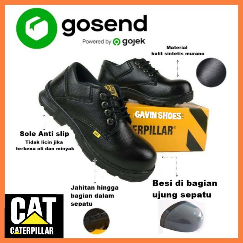 SEPATU KERJA SAFETY CATERPILLAR PRIA WANITA UNISEX / SEPATU PROYEK UJUNG BESI / SEPATU KERJA PABRIK SPBU POM BENSIN CHEF TOURING / SAFETY SHOES COWOK CEWEK