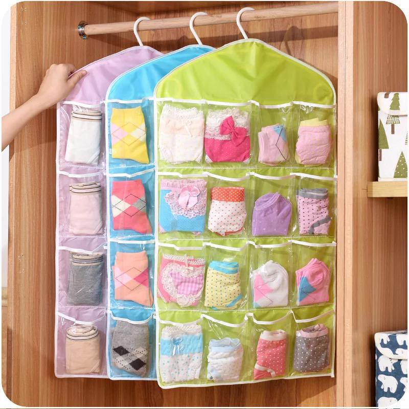 MurmerOfficial R053 Pouch Hanging Organizer 16 Sekat Korean Set Tempat Rak Bag Celana Dalam Gantung