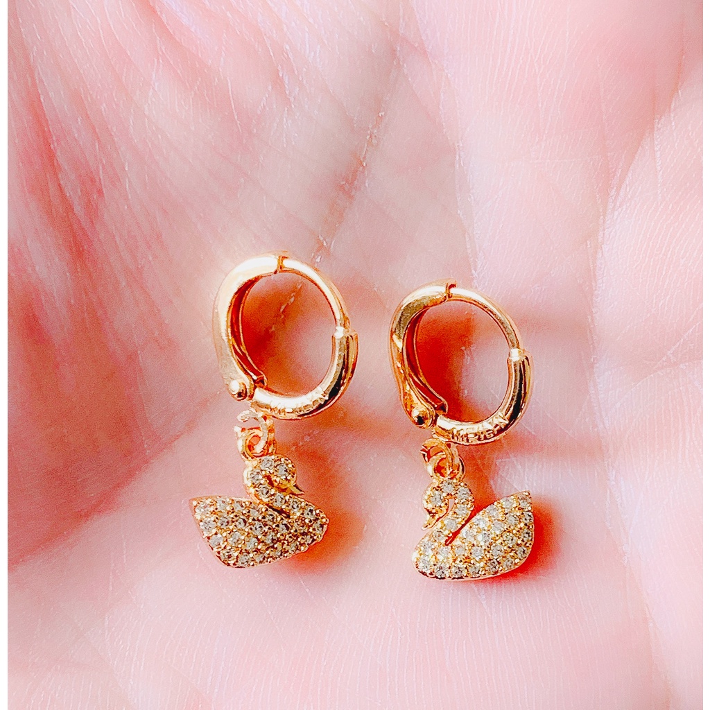 Anting Wanita / Giwang Wanita Angsa Full Zirconia Gold