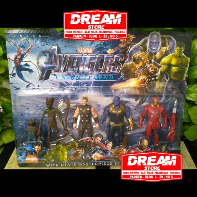 avenger mainan action figure 1 set dapat 5 karakter