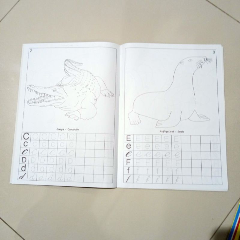 buku paket isi 5 buku, buku newarnai binatang untuk anak(21×30cm)