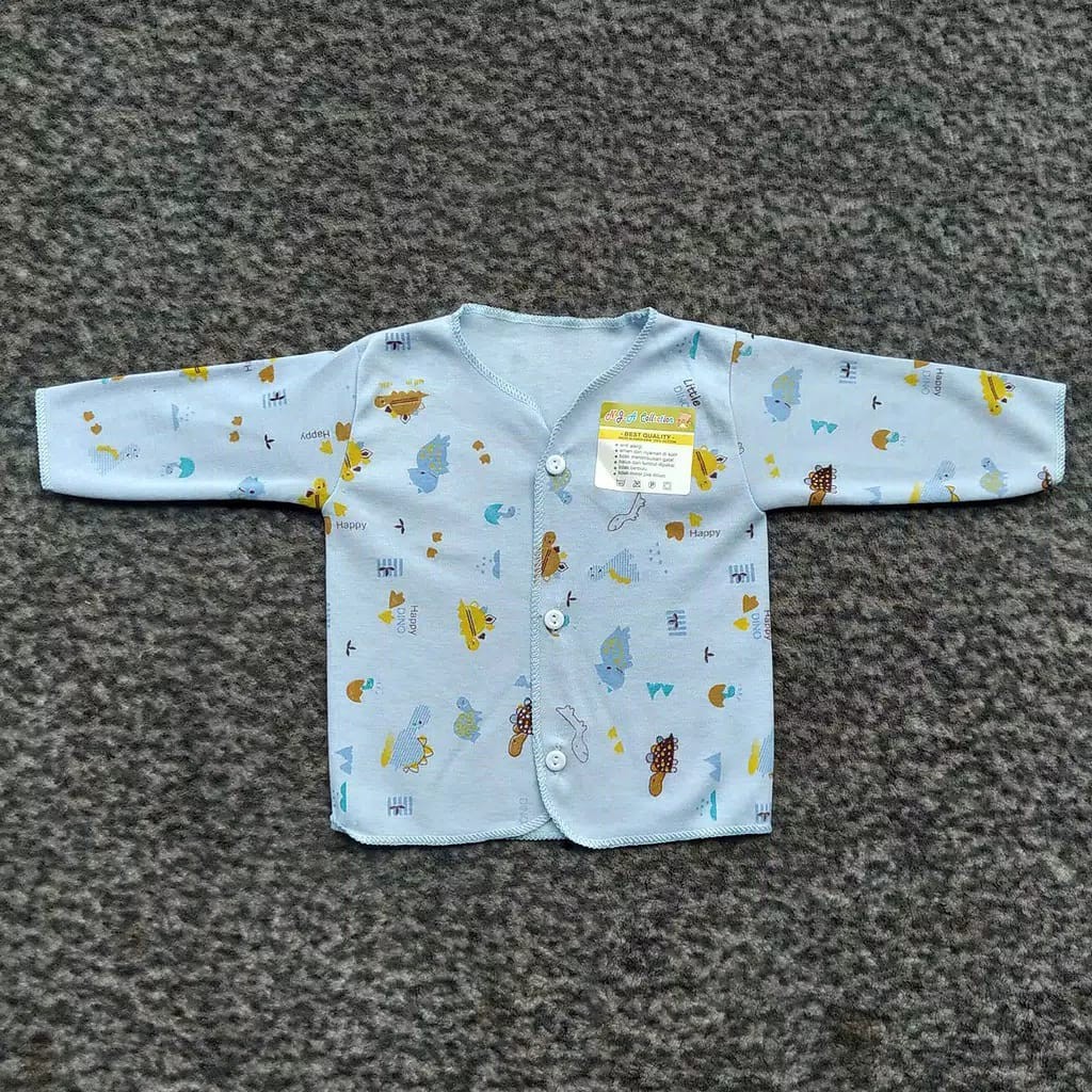 3 Pcs Baju Bayi Lengan Panjang ELVIRA Babyi - Baju Bayi Kancing Depan - Mix 3 Warna