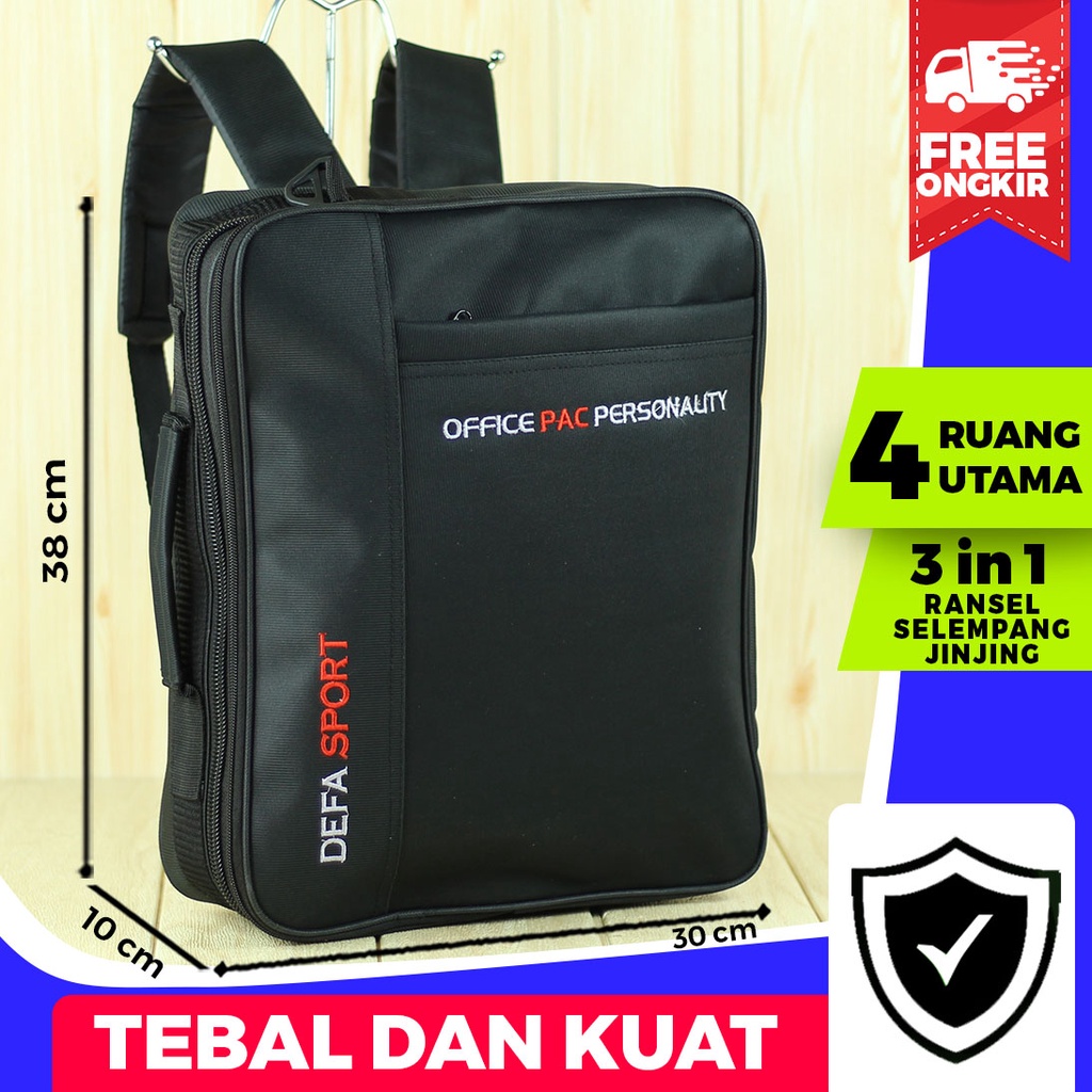 Ransel 3in1 Cowok Sekolah Kerja Kuliah Backpack Multifungsi Keren Pria Selempang Jinjing Awet Bagus