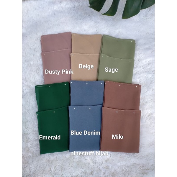 Cadar Tali 2 layer Manik Permata cadar ceruty babydoll