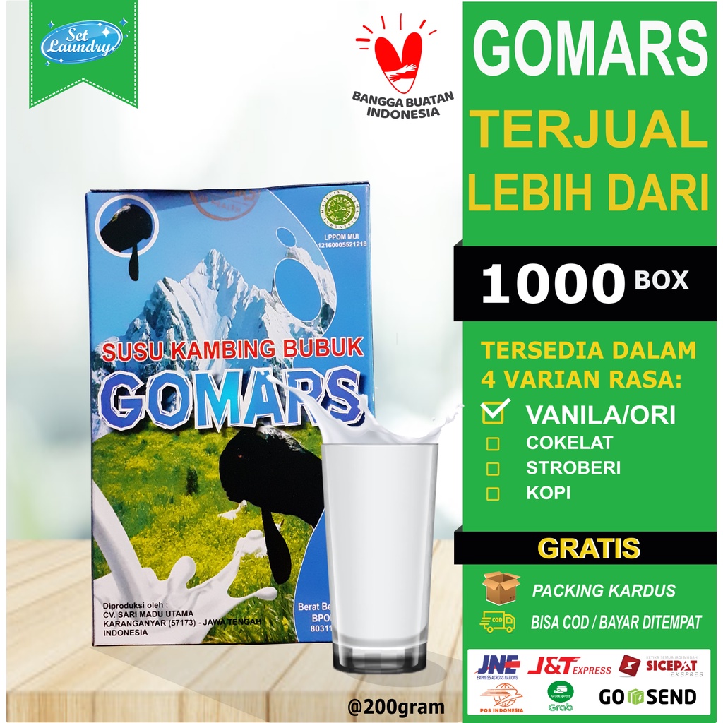 

G0MARS Rasa ORIGINAL - Susu Kambing Etawa bubuk kemasan kotak @ 200 gram BPOM & ED terbaru