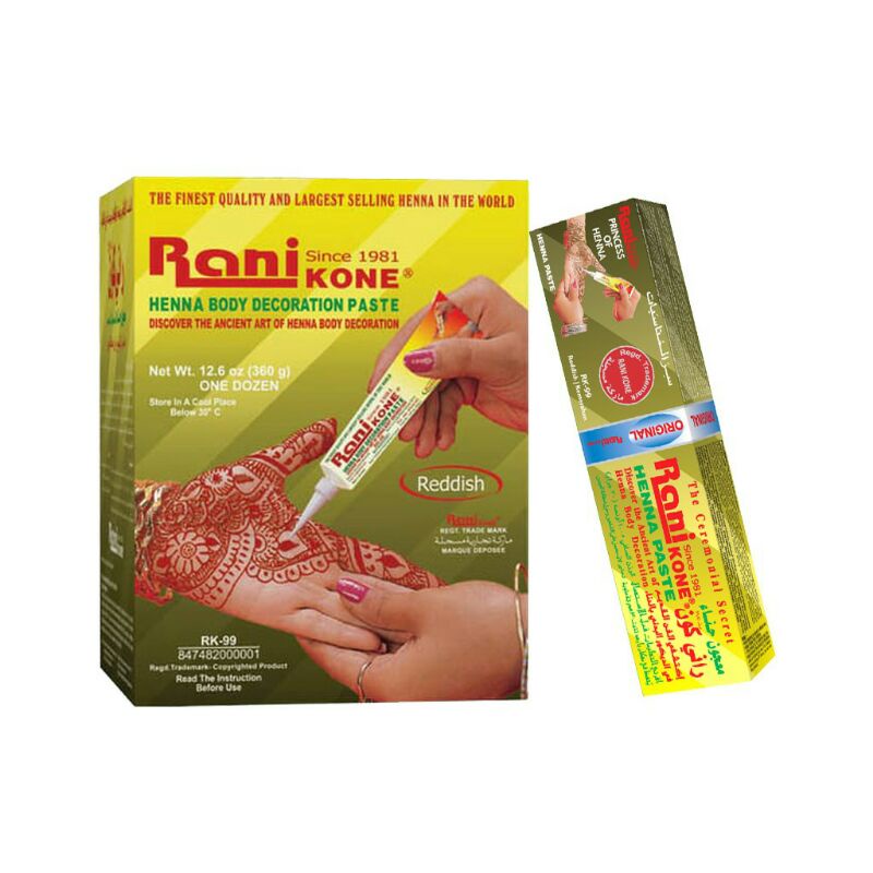 Henna Rani Kone 99 Body Decoration Paste Reddish