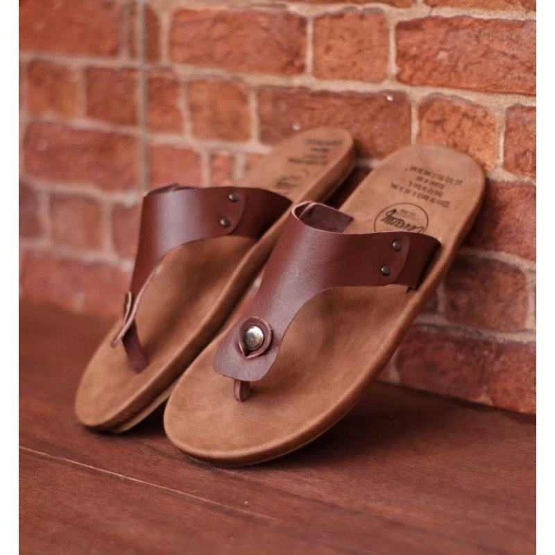 CLOVER TAN Sandal pria kulit asli cevany original handmade sandal jepit kulit pria bisa COD