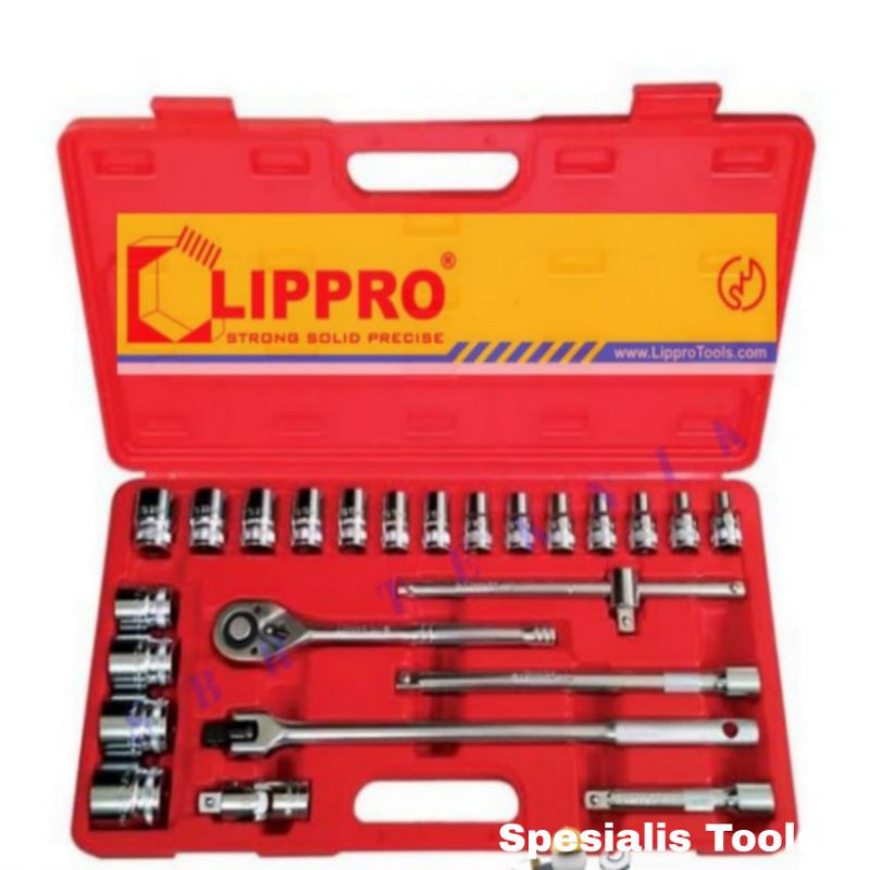 Kunci Shock Set 1/2 " LIPPRO set 24pcs 12PT - kunci sok set socket(sb