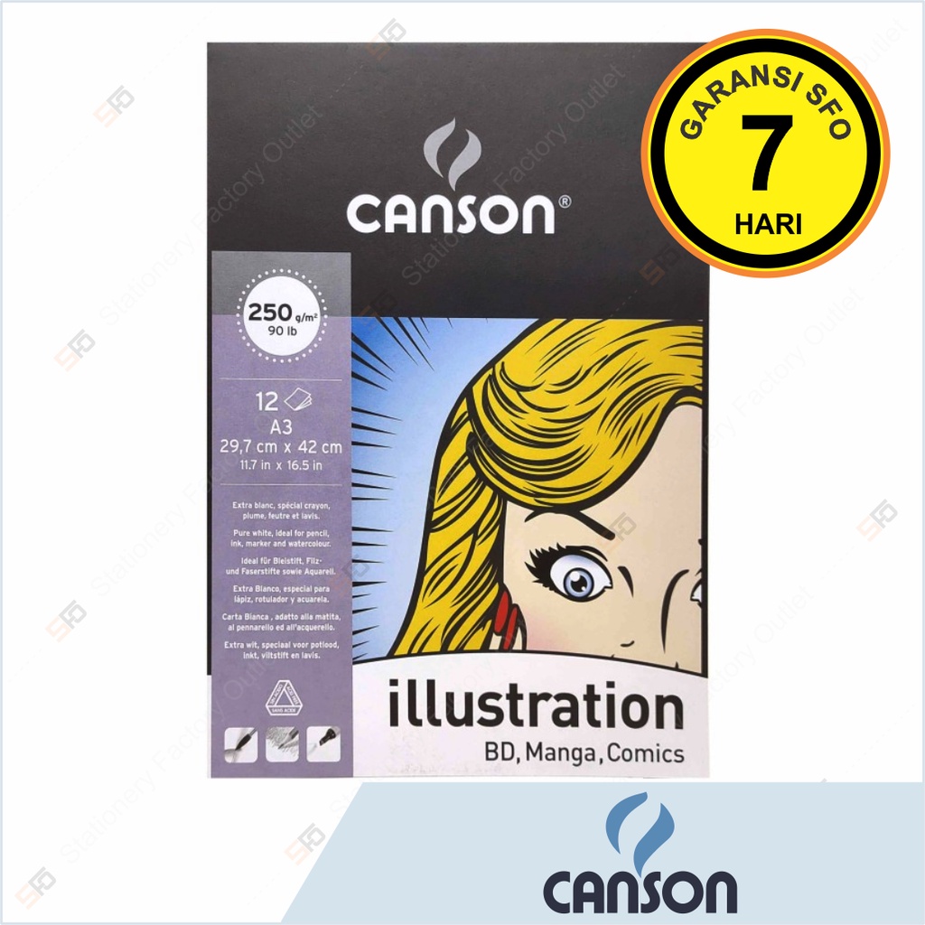 

Canson Illustration A3 250g - 12 sheets BD Manga Comics - SFO Semarang Official