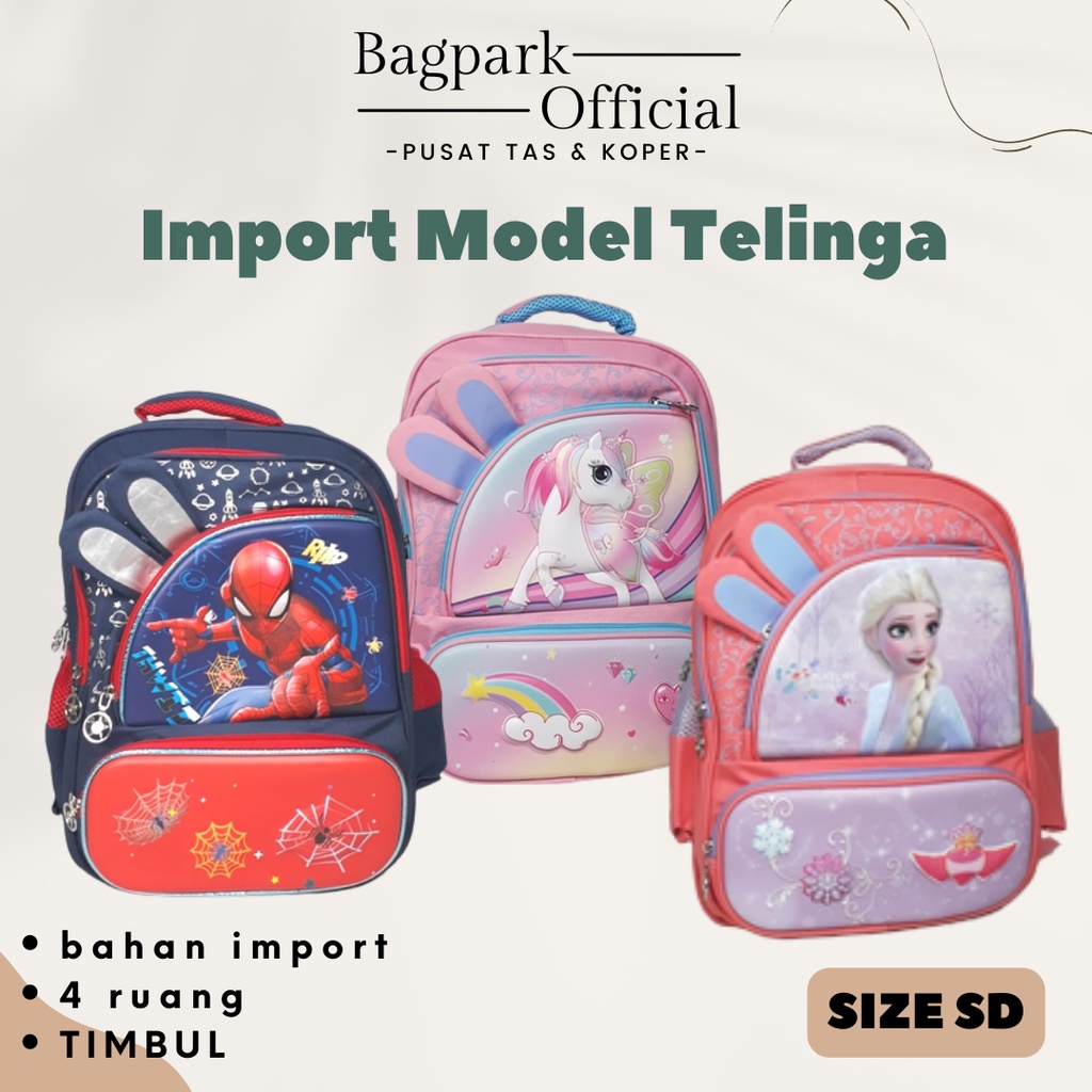 Tas Anak Cewek Import Tas anak Cowok Tas Anak Sekolah Motif Unicorn Frozen Spiderman Terbaru