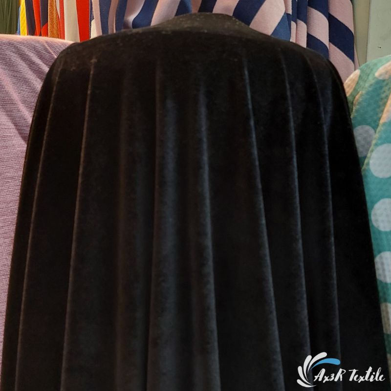 Bludru Polos Hitam Kain Bludru Premium Stretch Garmen