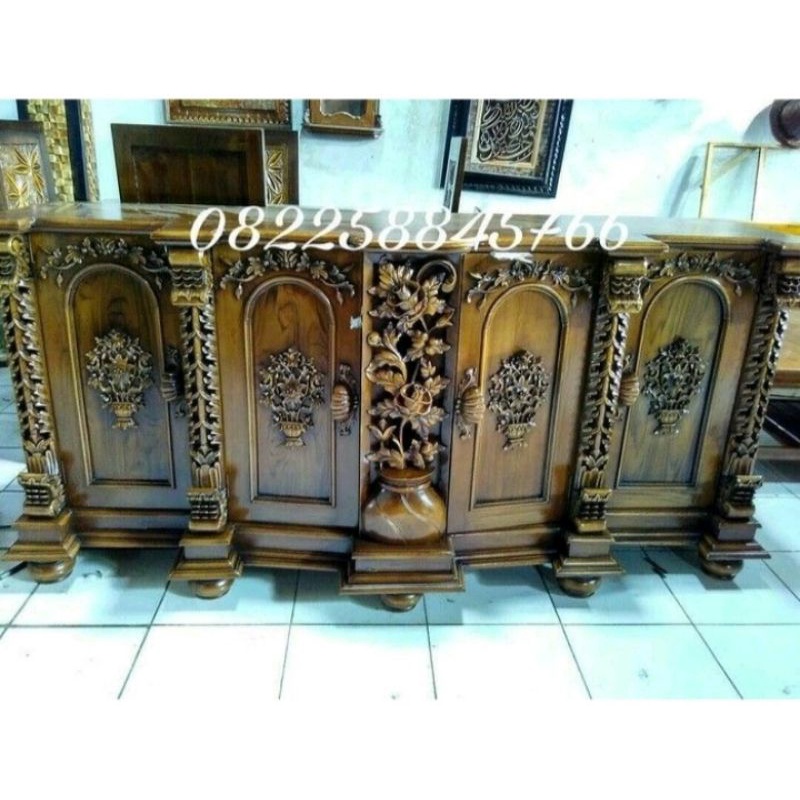 Pesanan - Bufet Meja Tv - Bivet Lemari Hias Model Mewah Full Ukiran Jepara
