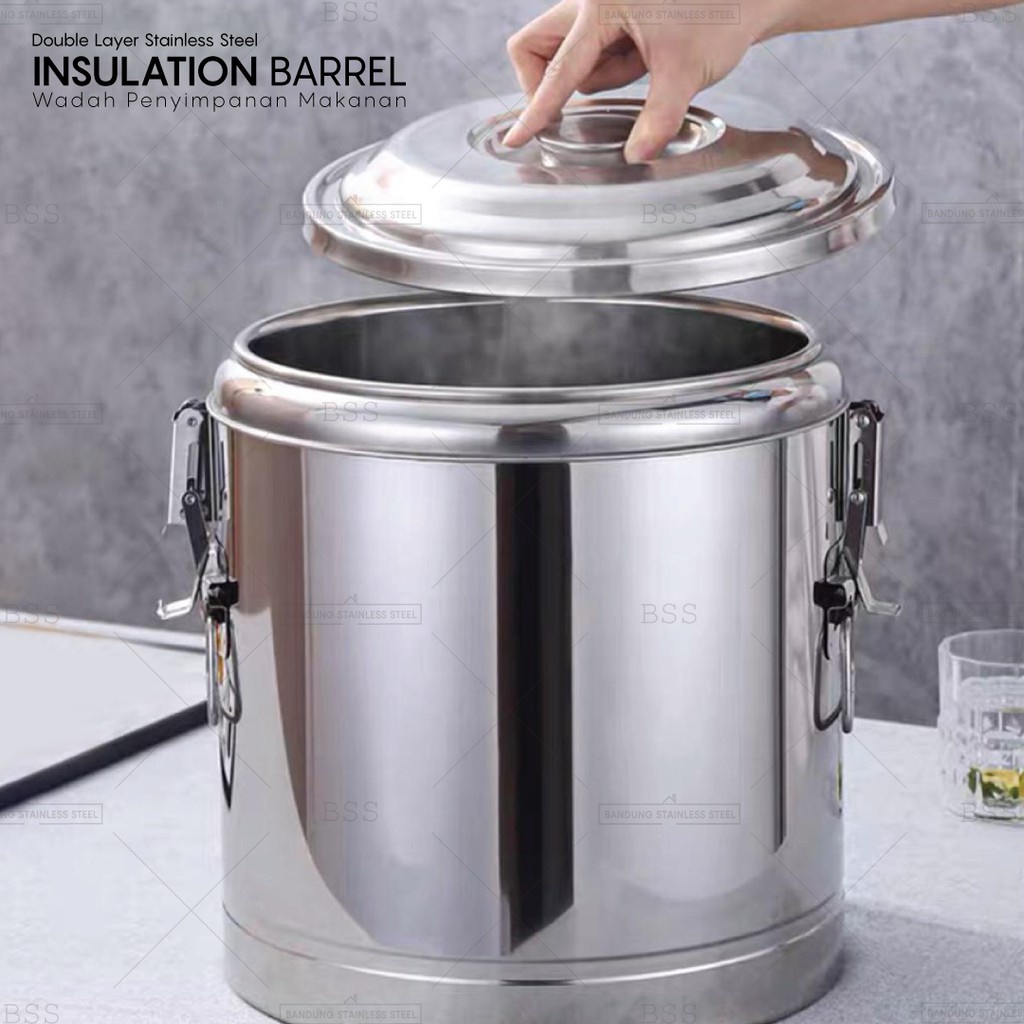 Langseng 30 Liter Panci Dandang Besar 30L Wadah Tempat Kuah Bubur Soto Catering Stainless Jual Bazar