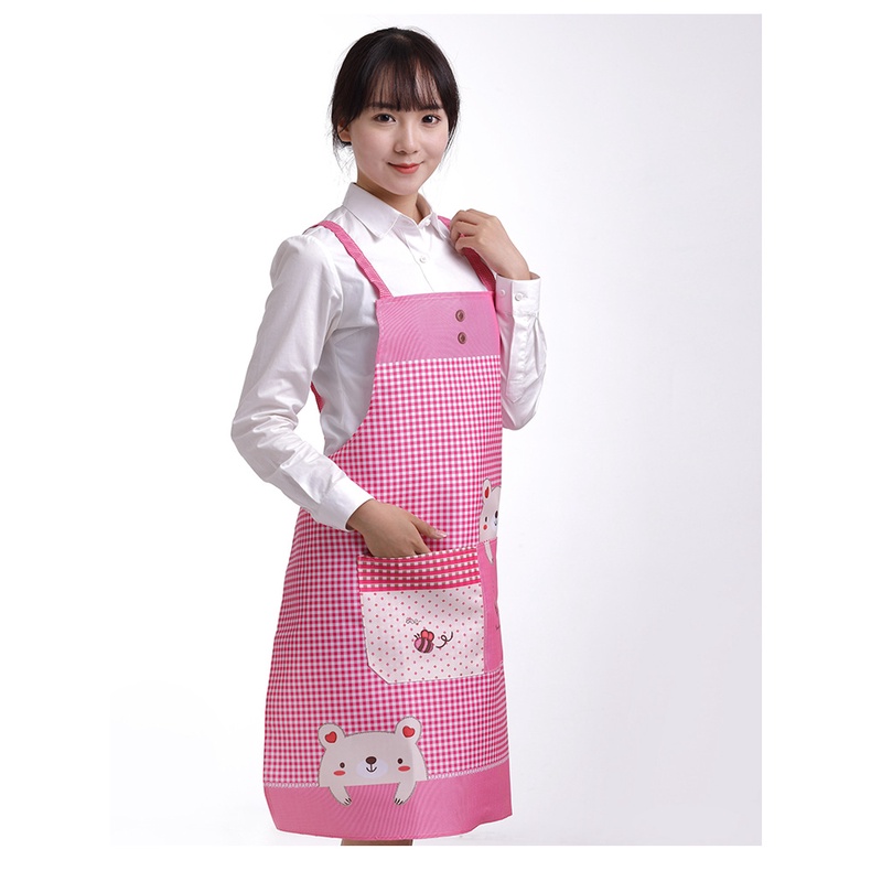 Apron Celemek Masak Barista Dapur Motif Beruang Waterproof CM010