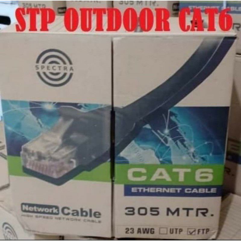 Kabel LAN SIAP PAKAI  FTP STP Cat6  Outdoor double jacket