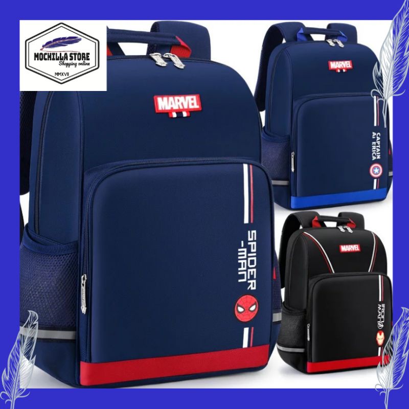 Mochillastore -Tas Sekolah Ransel Backpack Karakter Marvel Spyderman Avenger Ironman Captain America Tas New Arrival Tas Kekinian Tas Anak Laki-Laki Marvel