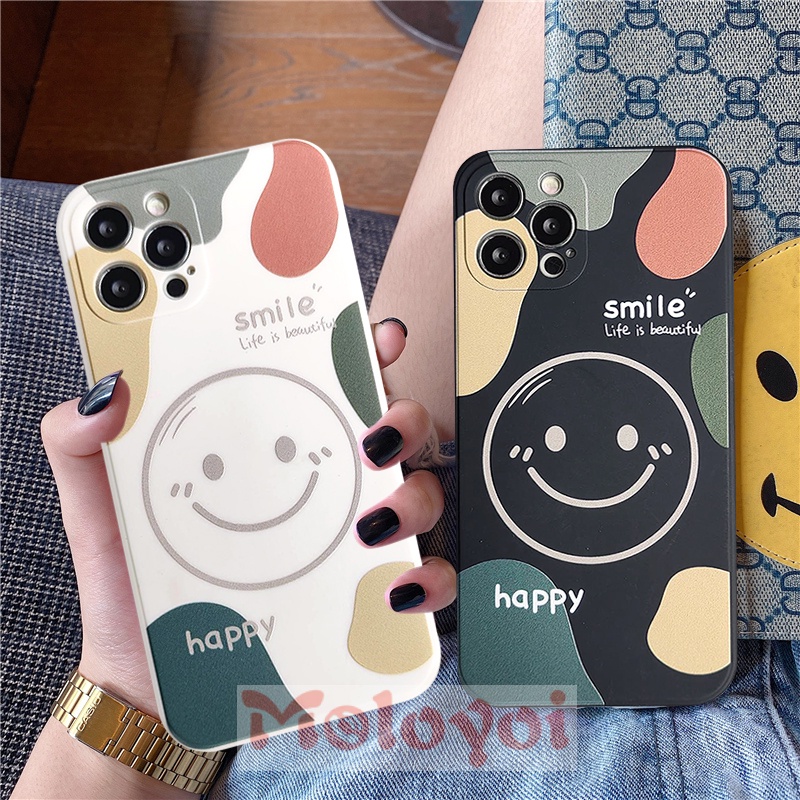 Soft Case Tpu Motif Smile Untuk Iphone 8 6 6S 7 Plus 13 11 12 Pro Max Xr X Se 2020 Xs Max