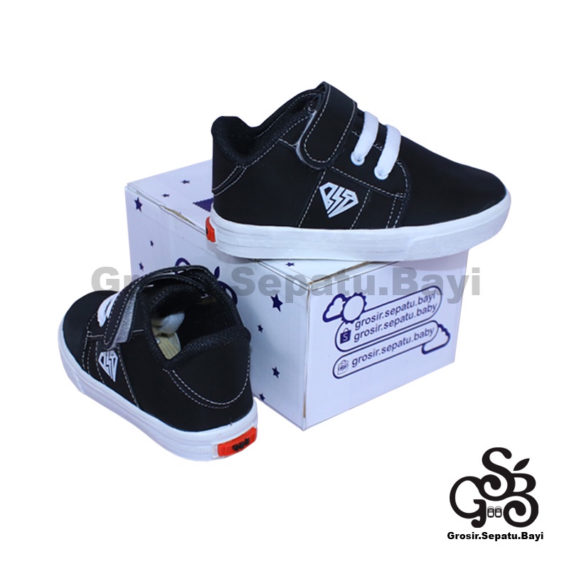 sepatu sneakers anak sepatu anak laki laki sepatu anak perempuan model casual strap kids HITAM ringan fleksibel &amp; Anti Slip