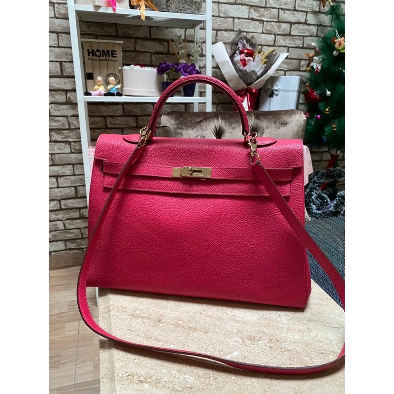 kulit Asli Mirror Bag / Branded Bag Fuschia