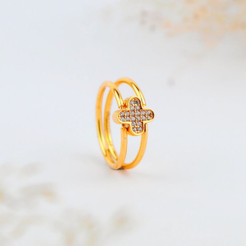 Cincin Emas Double Ring Vancleef Mata - Toko Emas Gadjah