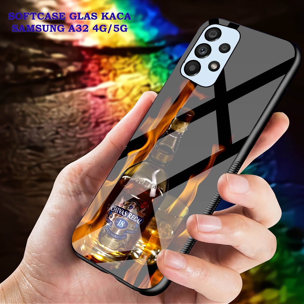 Softcase Glass Kaca SAMSUNG A32 [4G]- Case Hp Pelindung Handphone SAMSUNG A32 [5G] [ A33]