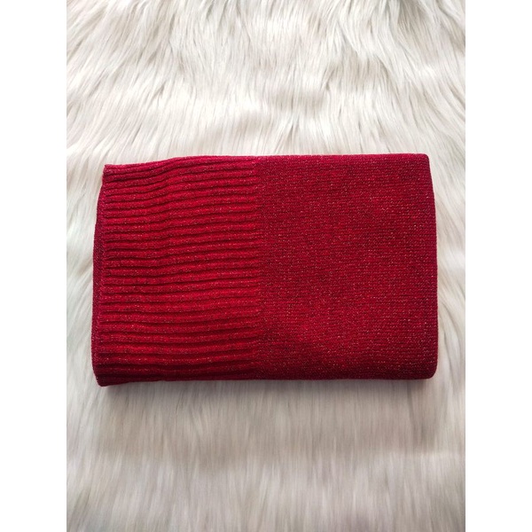 PASMINA RAJUT GLITTER PREMIUM/ PASHMINA RAJUT GLITTER/ HIJAB RAJUT GLITTER/ cocok tuk pengantin dan acara formal-MERAH