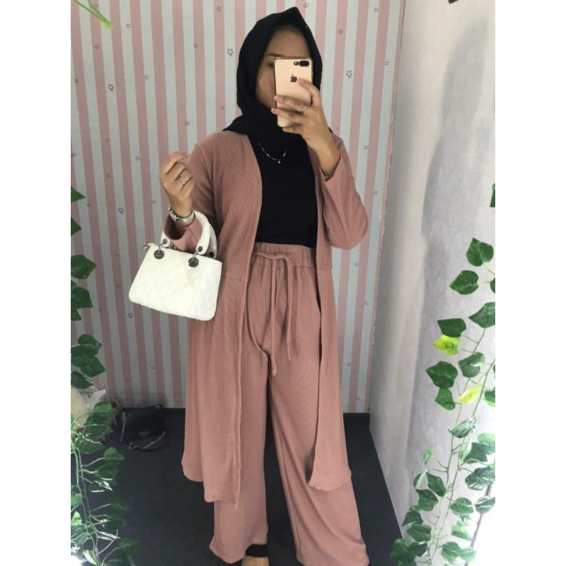 Long outer set || baju one set || baju satu set || baju || baju cewek || outer