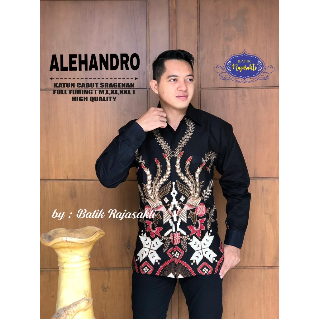 ALEHANDRO RAJASAKTI KEMEJA BATIK SOLO PRIA LENGAN PANJANG LAPIS FURING ATASAN BATIK PREMIUM MODERN KATUN HALUS BAHUWIRYA  BANAMITRA BANAMITRA PUTIH BANGSAWAN BAYU PUTRA BERLIAN BIRU BHARATAYUDA BIMASENA BIRENDRA BIRU INDAH BRAHMAKERTA BRAHMAKERTA MERAH