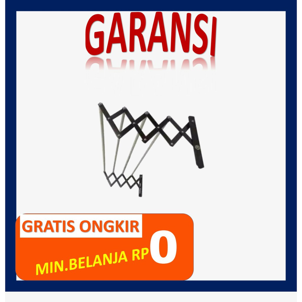 Jemuran Tarik Lipat Dinding / Gantungan Baju Dinding Tempel