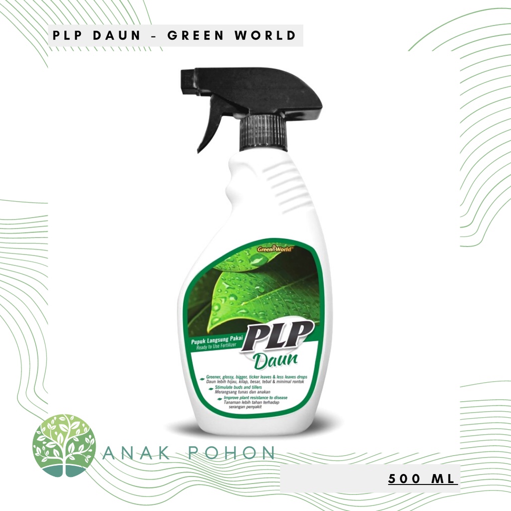 Pupuk Cair PLP DAUN (Pupuk Langsung Pakai) - Untuk Segala Jenis Tanaman Berdaun Hijau - GREEN WORLD - 500 ML